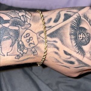 10k gold bracket chain and nugget ring